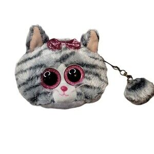 TY Kiki Cat fashion fabric Beanie mini purse